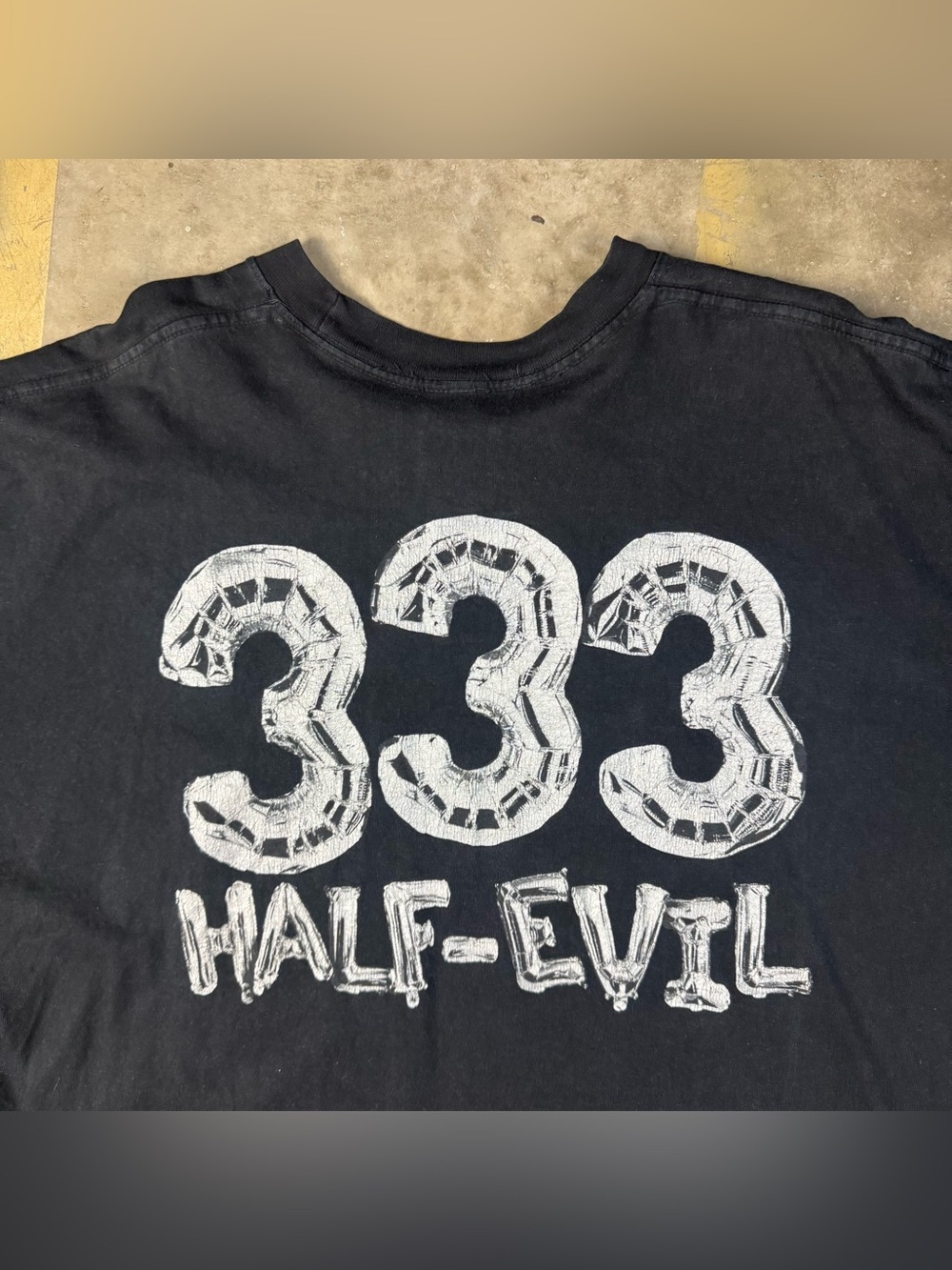 Half Evil T-Shirt Size XXL Oversized Fit Streetwear Skater 333 Metallic Chrome